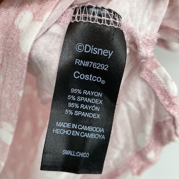 Disney Mickey Mouse Pajama Set Short Sleeve Shirt Shorts Pockets Small Pink - Picture 5 of 8